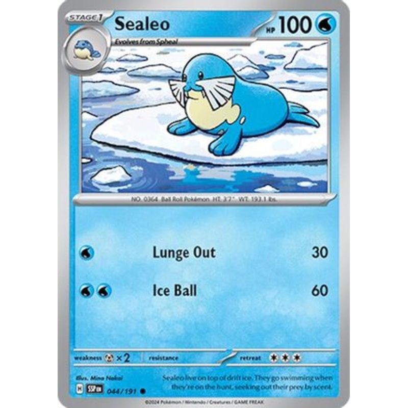 Sealeo 044/191  - Reverse Holofoil SV08 Surging Sparks - Common