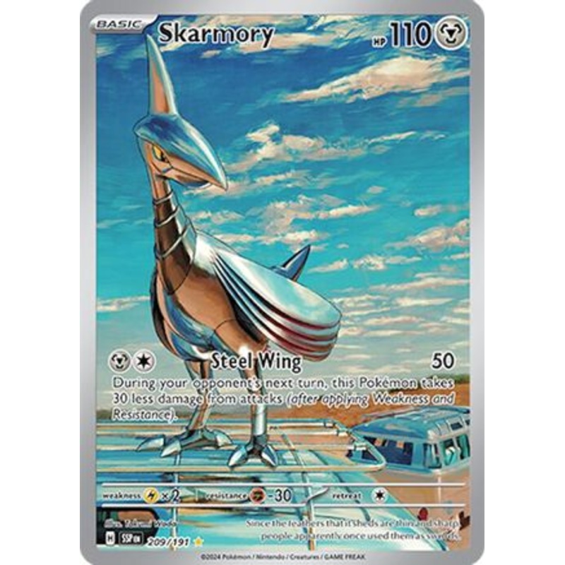 Skarmory 209/191  - Holofoil SV08 Surging Sparks - Illustration Rare
