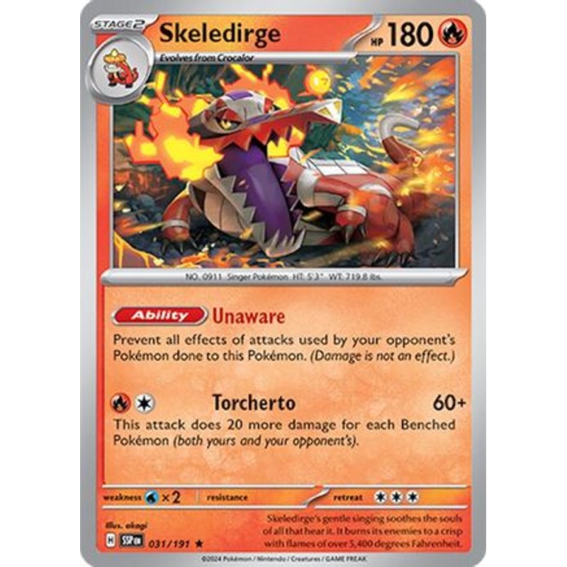 Skeledirge 031/191  - Reverse Holofoil SV08 Surging Sparks - Rare