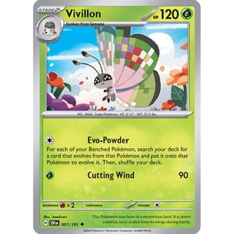 Vivillon 007/191  SV08 Surging Sparks - Uncommon