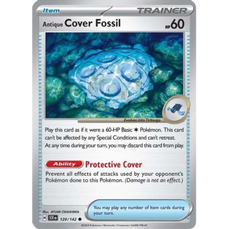 Antique Cover Fossil 129/142  - Reverse Holofoil SV07 Stellar Crown - Common