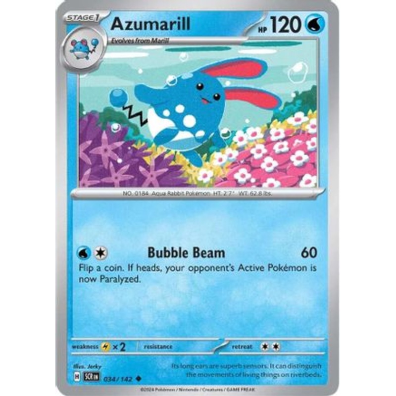 Azumarill 034/142  - Reverse Holofoil SV07 Stellar Crown - Uncommon