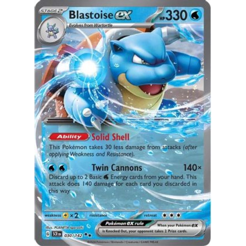 Blastoise ex 030/142  - Holofoil SV07 Stellar Crown - Double Rare