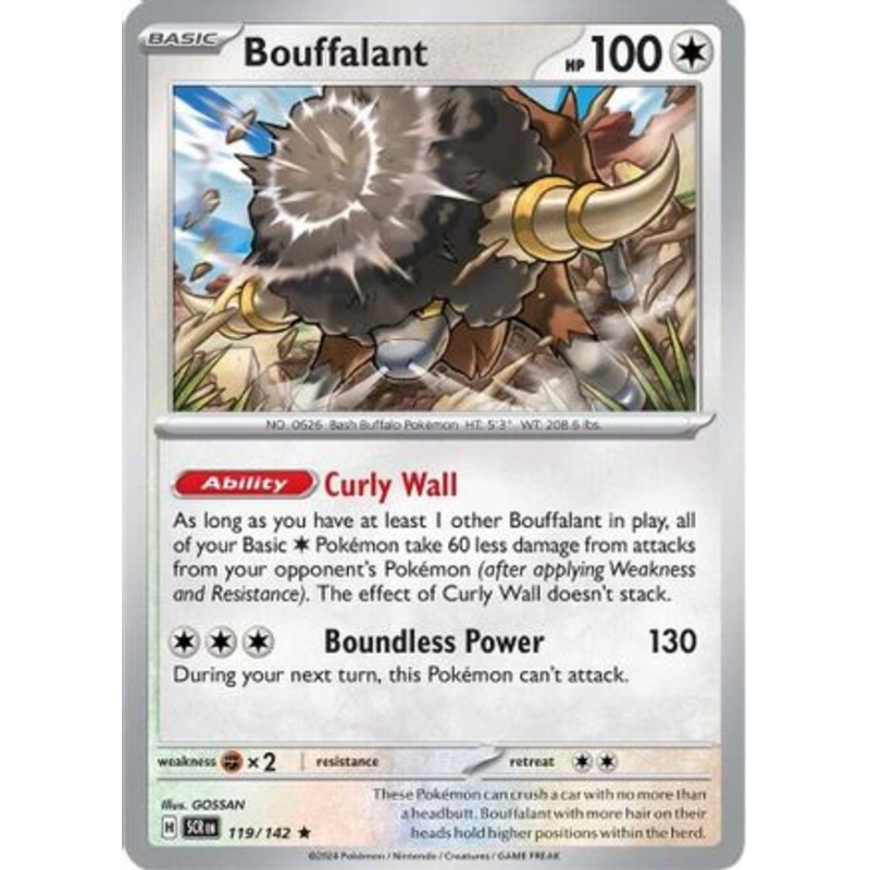 Bouffalant 119/142  - Reverse Holofoil SV07 Stellar Crown - Rare