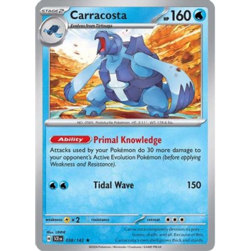 Carracosta 038/142  - Reverse Holofoil SV07 Stellar Crown - Rare