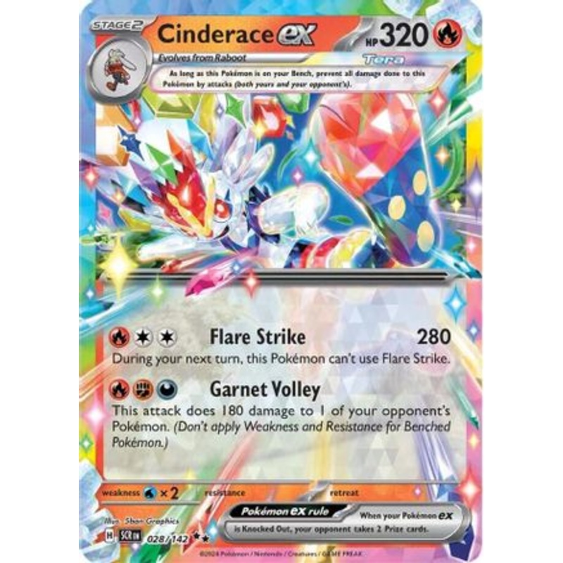 Cinderace ex 028/142  - Holofoil SV07 Stellar Crown - Double Rare