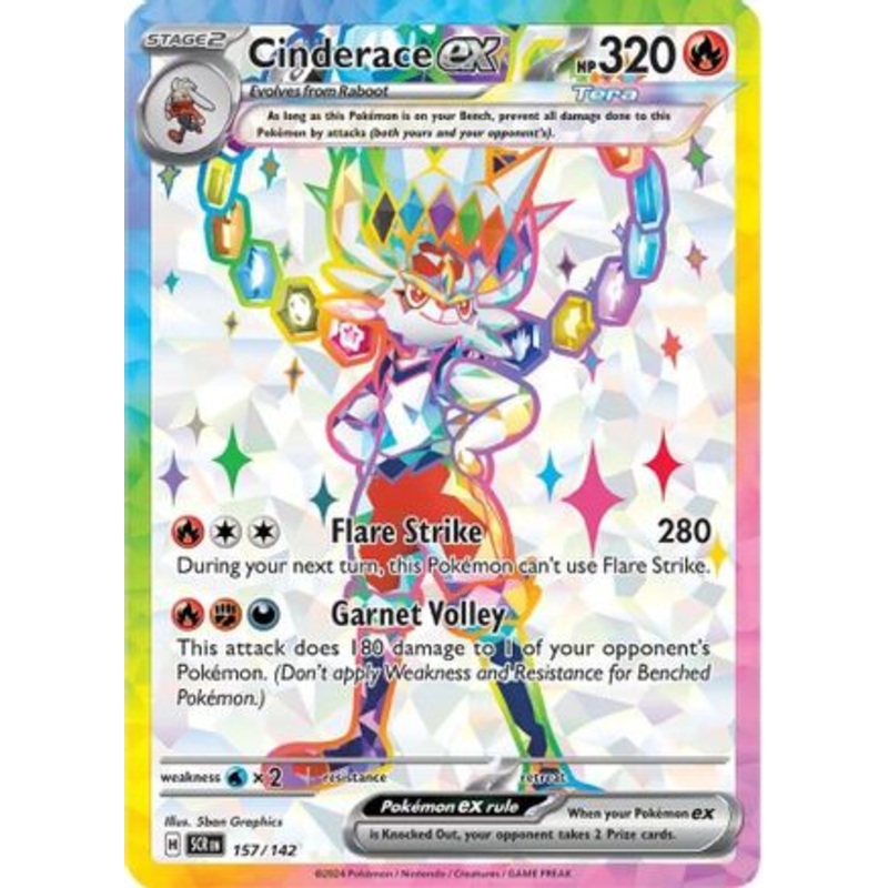 Cinderace ex 157/142  - Holofoil SV07 Stellar Crown - Ultra Rare