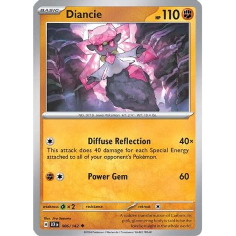 Diancie 086/142  - Reverse Holofoil SV07 Stellar Crown - Uncommon