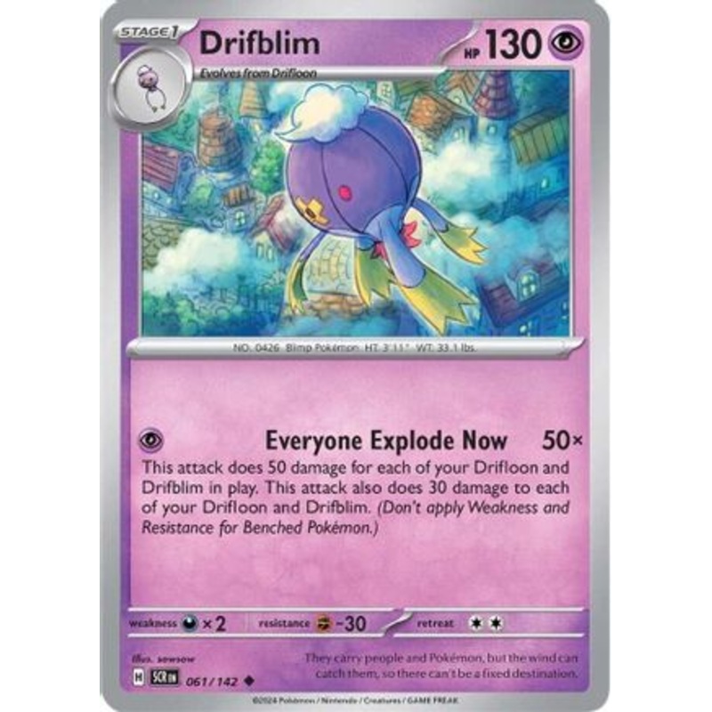 Drifblim 061/142  - Reverse Holofoil SV07 Stellar Crown - Uncommon
