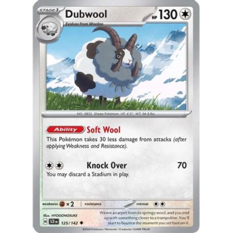 Dubwool 125/142  - Reverse Holofoil SV07 Stellar Crown - Uncommon