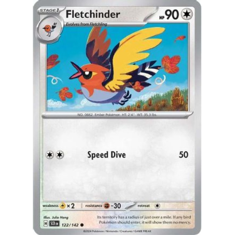 Fletchinder 122/142  - Reverse Holofoil SV07 Stellar Crown - Common