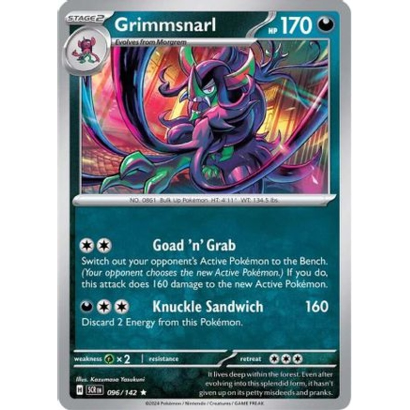 Grimmsnarl 096/142  - Reverse Holofoil SV07 Stellar Crown - Rare