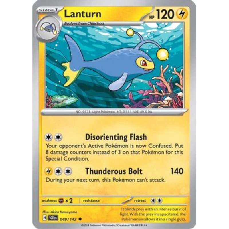 Lanturn 049/142  - Reverse Holofoil SV07 Stellar Crown - Uncommon