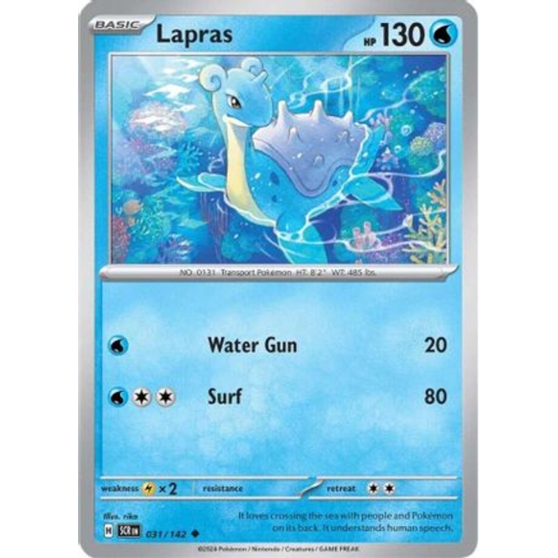 Lapras 031/142  - Reverse Holofoil SV07 Stellar Crown - Uncommon