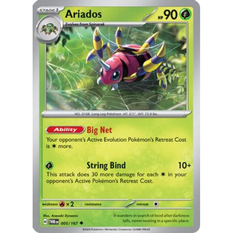 Ariados 005/167  - Reverse Holofoil SV06 Twilight Masquerade - Uncommon