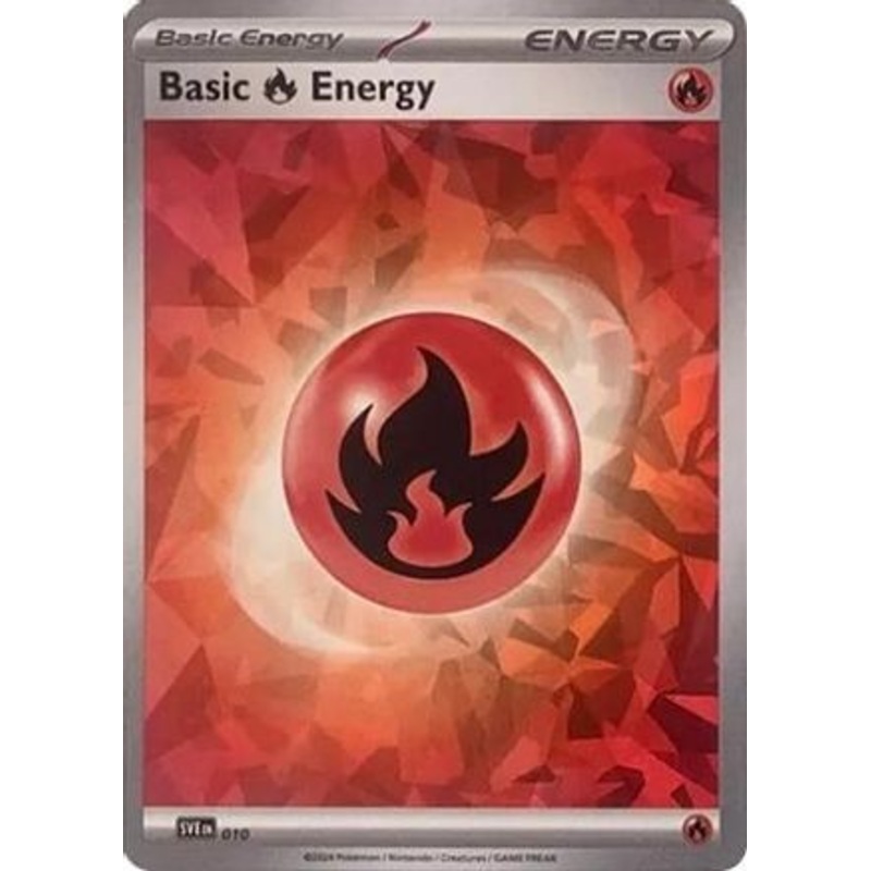 Basic Fire Energy (Cracked Ice Holo) 010  - Holofoil SV07 Stellar Crown - Common
