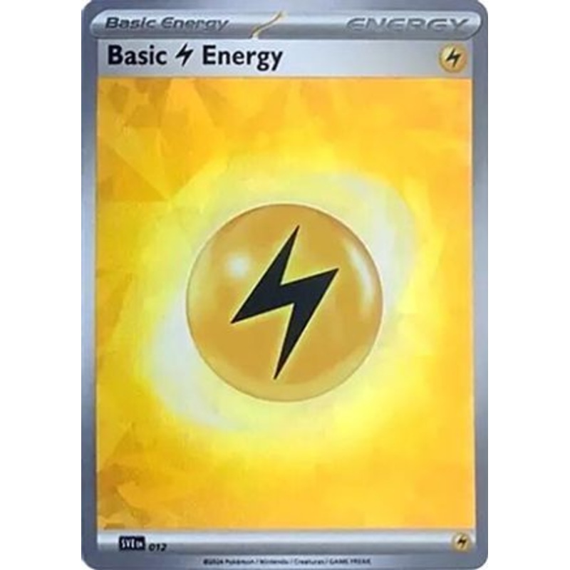 Basic Lightning Energy (Cracked Ice Holo) 012  - Holofoil SV07 Stellar Crown - Common
