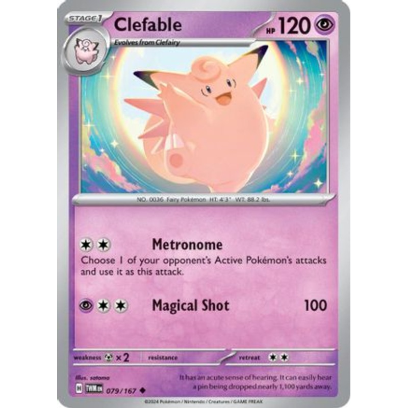 Clefable 079/167  - Reverse Holofoil SV06 Twilight Masquerade - Uncommon