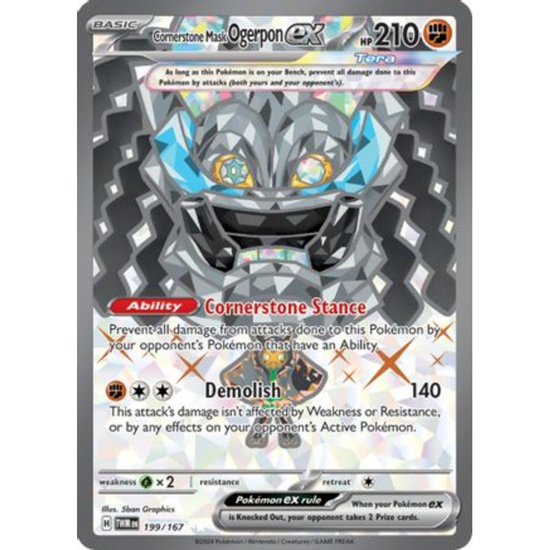Cornerstone Mask Ogerpon ex 199/167  - Holofoil SV06 Twilight Masquerade - Ultra Rare