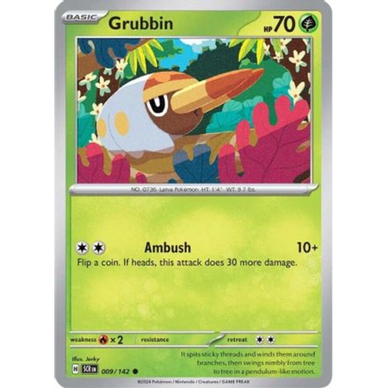 Grubbin 009/142  - Reverse Holofoil SV07 Stellar Crown - Common