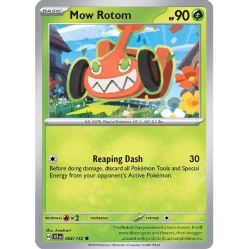 Mow Rotom 008/142  - Reverse Holofoil SV07 Stellar Crown - Common