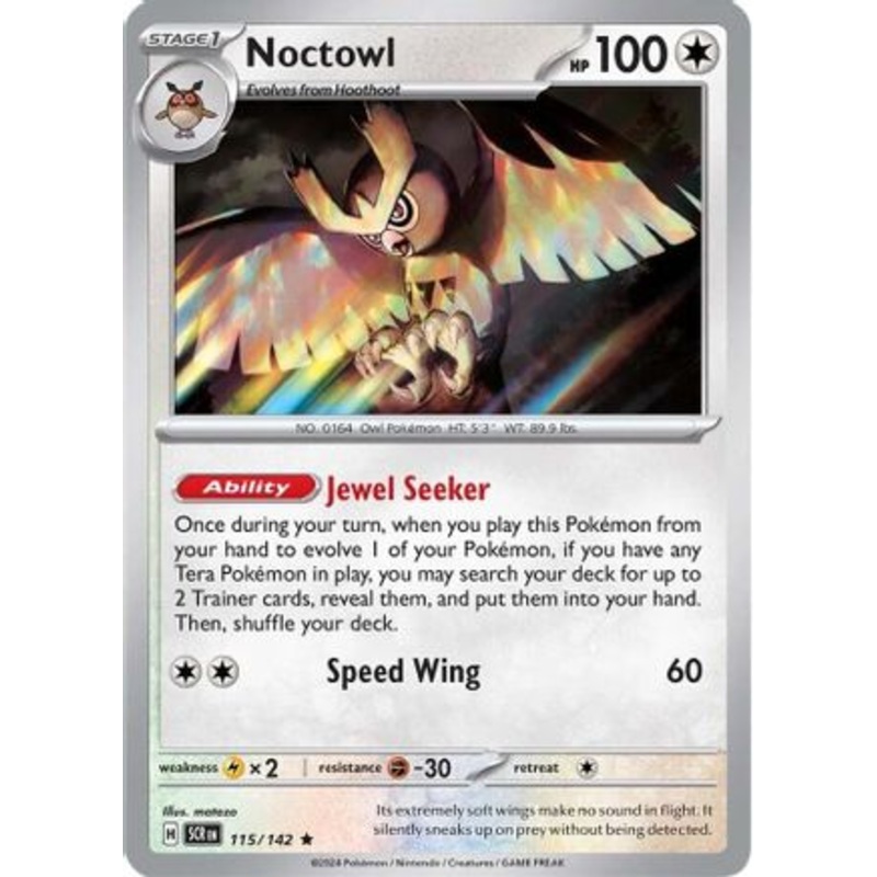Noctowl 115/142  - Holofoil SV07 Stellar Crown - Rare