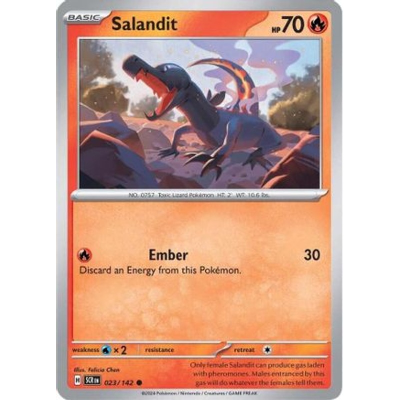 Salandit 023/142  - Reverse Holofoil SV07 Stellar Crown - Common