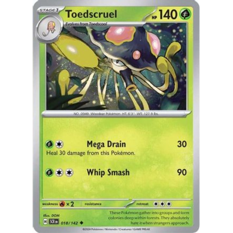 Toedscruel 018/142  - Reverse Holofoil SV07 Stellar Crown - Uncommon