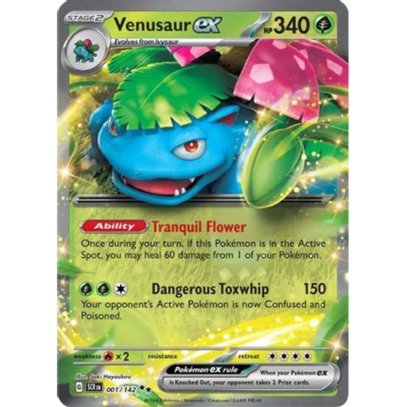 Venusaur ex 001/142  - Holofoil SV07 Stellar Crown - Double Rare
