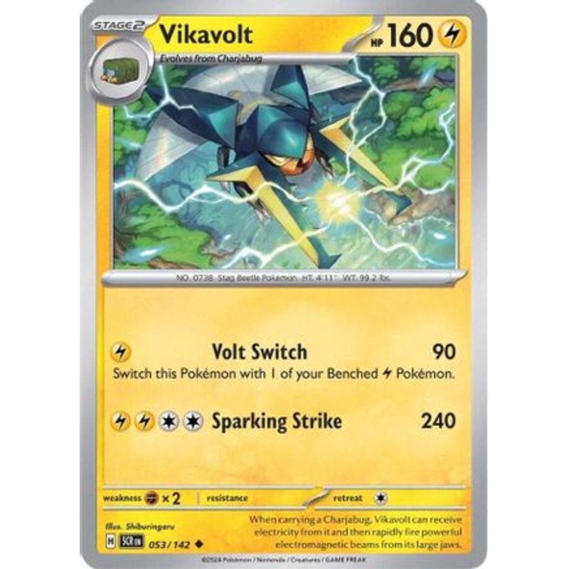 Vikavolt 053/142  - Reverse Holofoil SV07 Stellar Crown - Uncommon