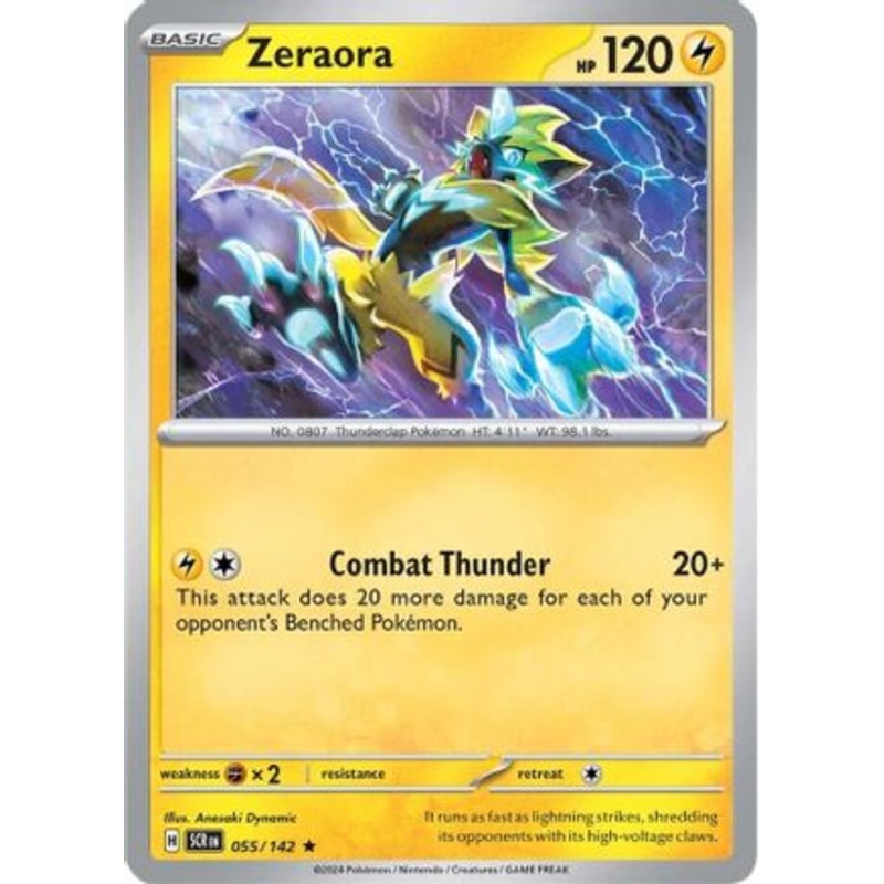 Zeraora 055/142  - Reverse Holofoil SV07 Stellar Crown - Rare