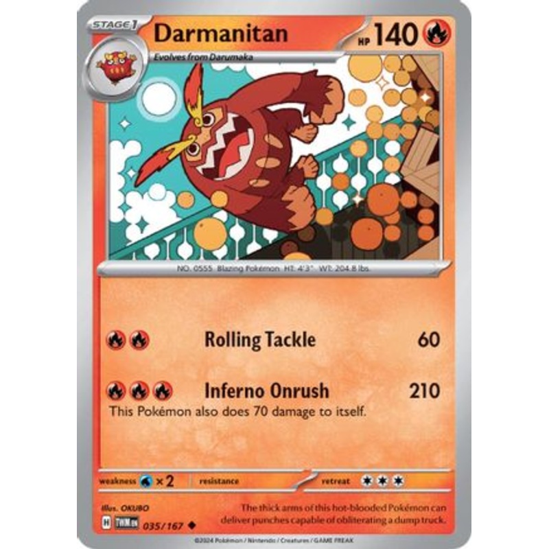 Darmanitan 035/167  SV06 Twilight Masquerade - Uncommon