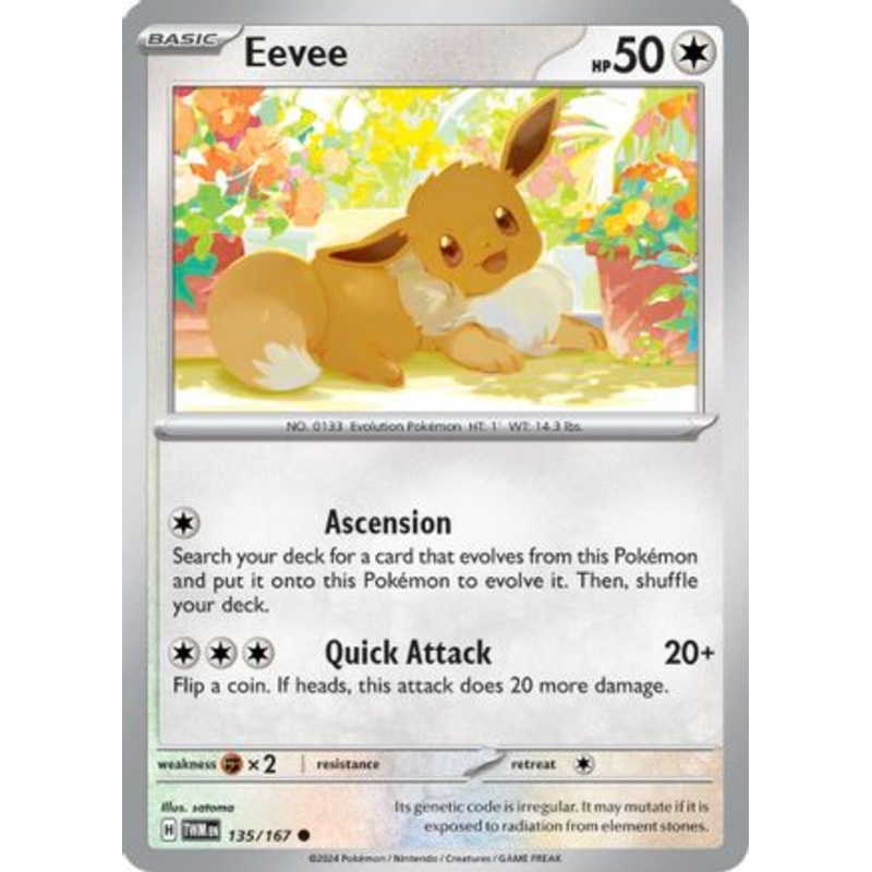 Eevee 135/167  - Reverse Holofoil SV06 Twilight Masquerade - Common