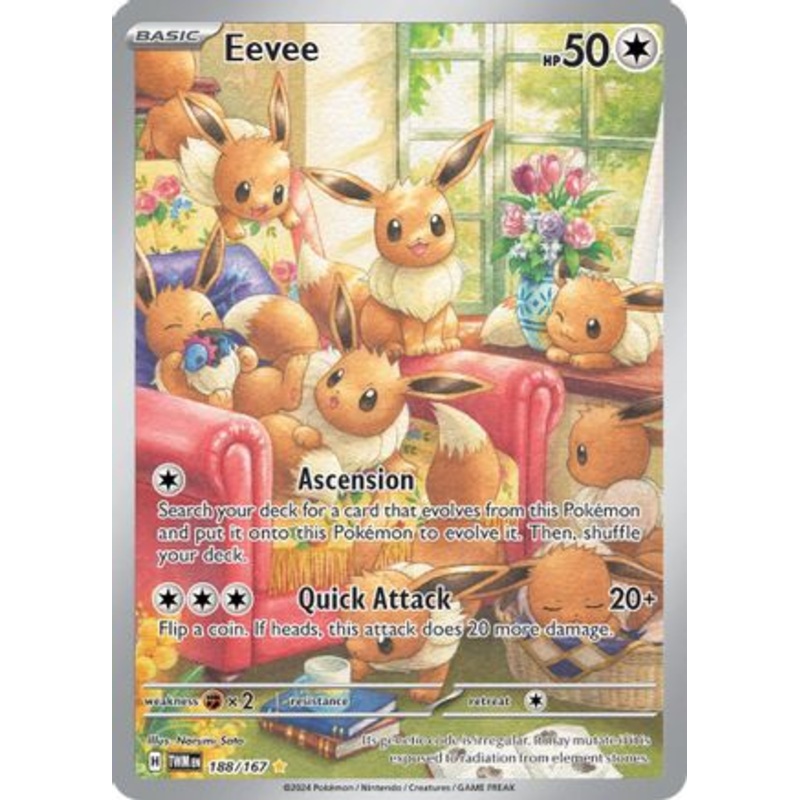Eevee 188/167  - Holofoil SV06 Twilight Masquerade - Illustration Rare