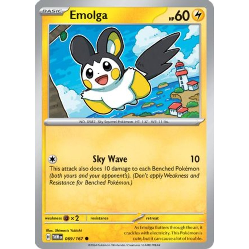 Emolga 069/167  - Reverse Holofoil SV06 Twilight Masquerade - Common