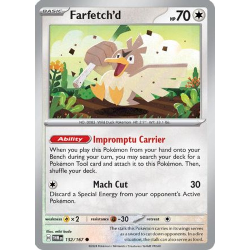 Farfetch'd 132/167  - Reverse Holofoil SV06 Twilight Masquerade - Common