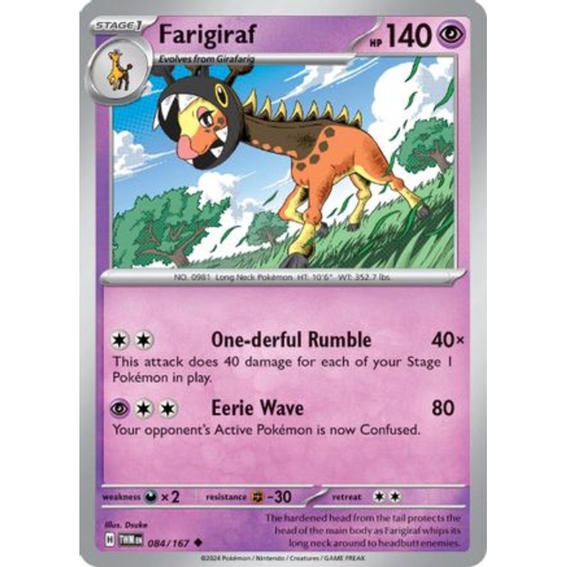 Farigiraf 084/167  - Reverse Holofoil SV06 Twilight Masquerade - Uncommon