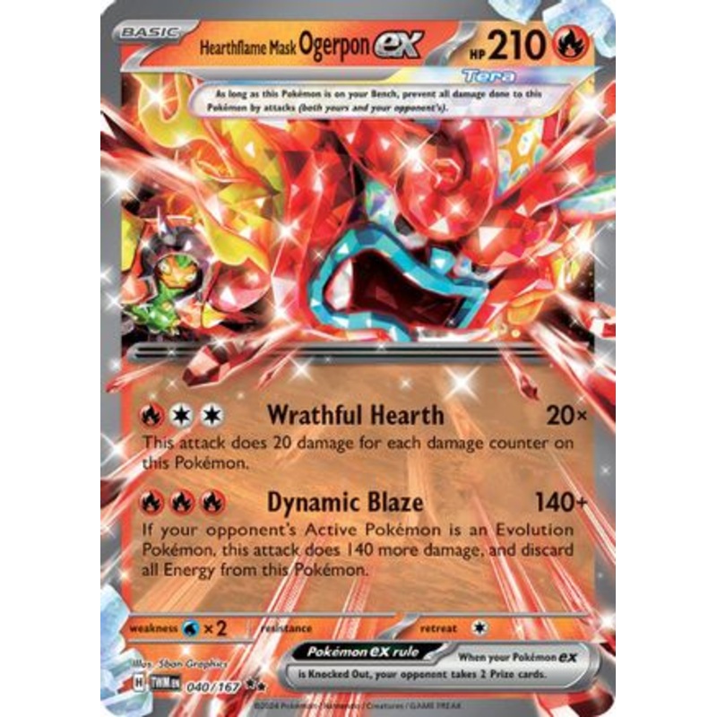 Hearthflame Mask Ogerpon ex 040/167  - Holofoil SV06 Twilight Masquerade - Double Rare