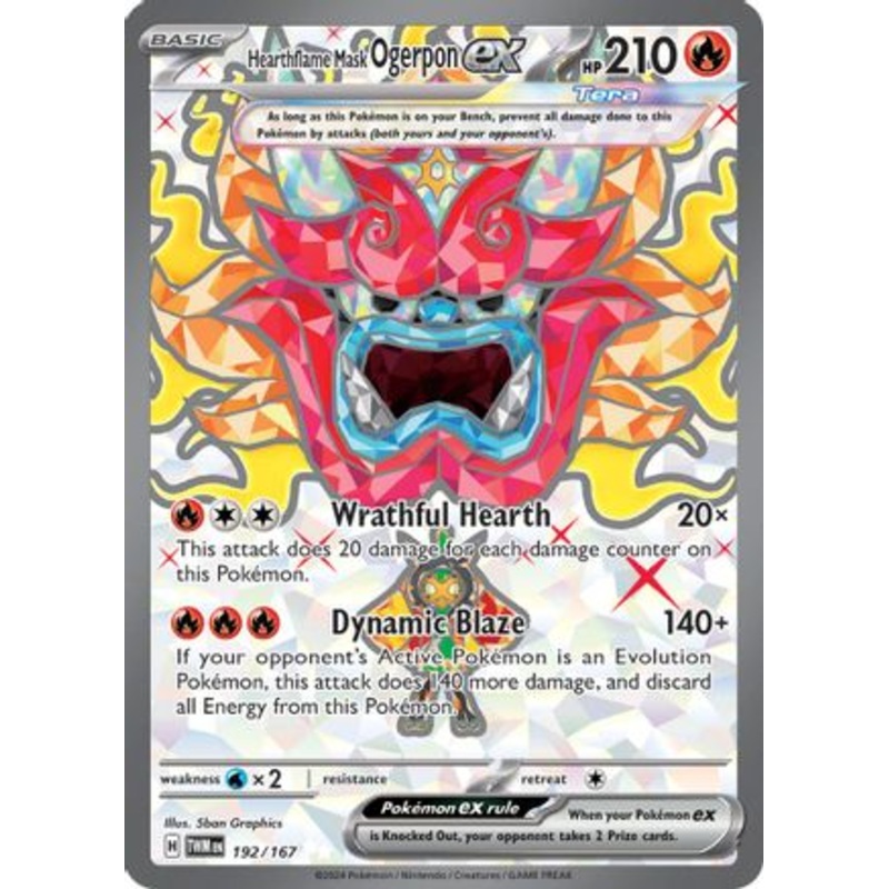 Hearthflame Mask Ogerpon ex 192/167  - Holofoil SV06 Twilight Masquerade - Ultra Rare