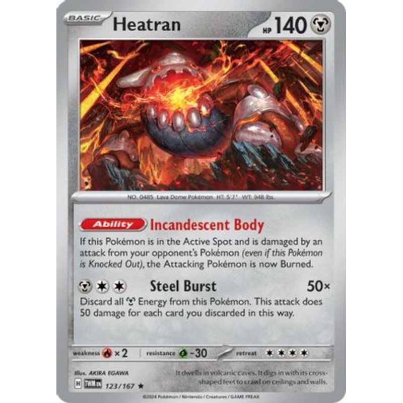 Heatran 123/167  - Holofoil SV06 Twilight Masquerade - Rare
