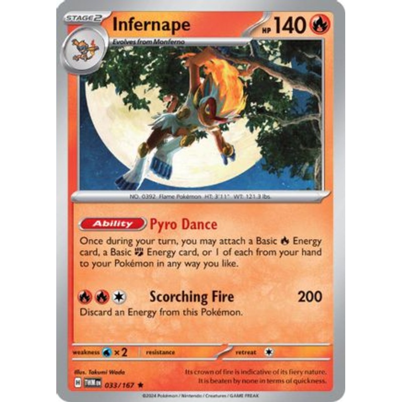 Infernape 033/167  - Holofoil SV06 Twilight Masquerade - Rare