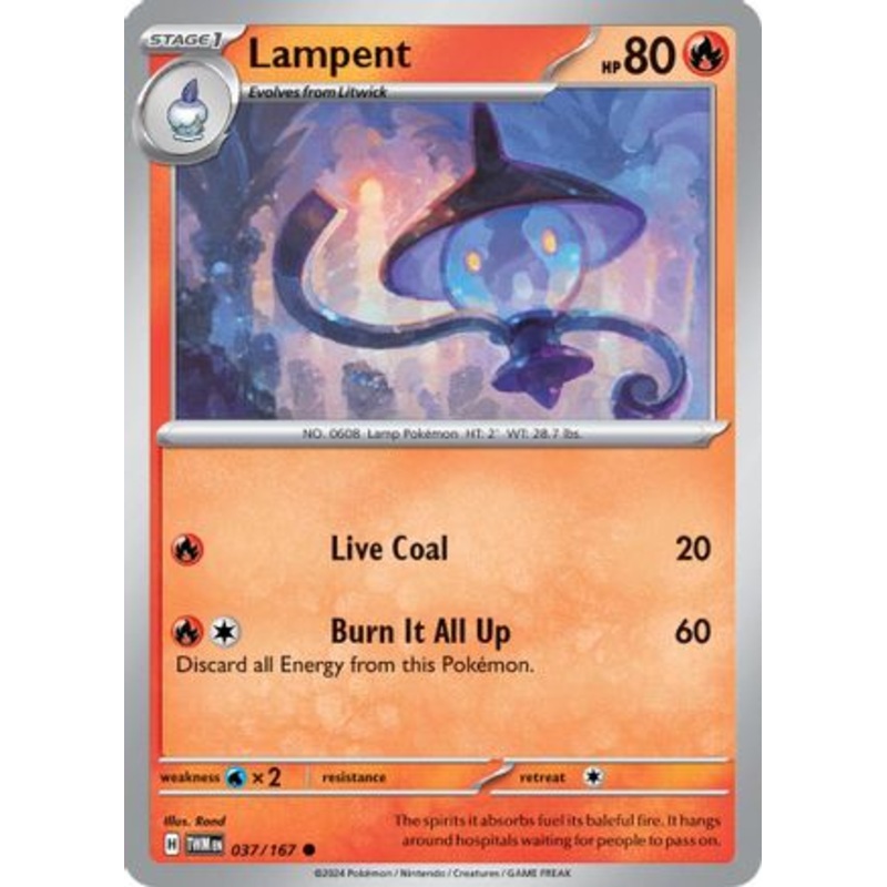 Lampent 037/167  - Reverse Holofoil SV06 Twilight Masquerade - Common