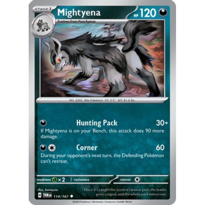 Mightyena 114/167  - Reverse Holofoil SV06 Twilight Masquerade - Uncommon