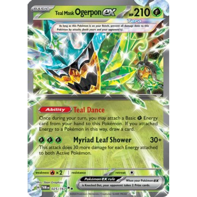 Teal Mask Ogerpon ex 025/167  - Holofoil SV06 Twilight Masquerade - Double Rare
