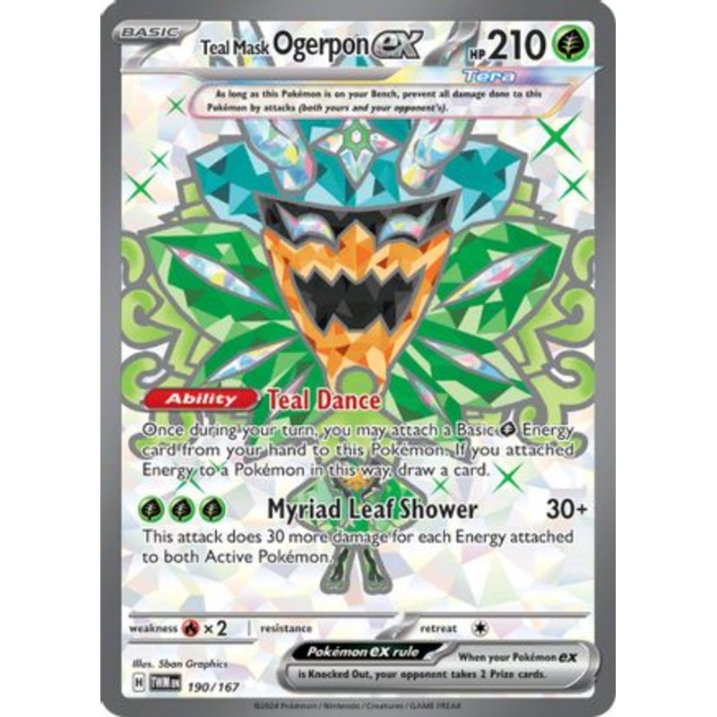 Teal Mask Ogerpon ex 190/167  - Holofoil SV06 Twilight Masquerade - Ultra Rare