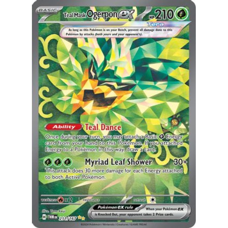 Teal Mask Ogerpon ex 211/167  - Holofoil SV06 Twilight Masquerade - Special Illustration Rare