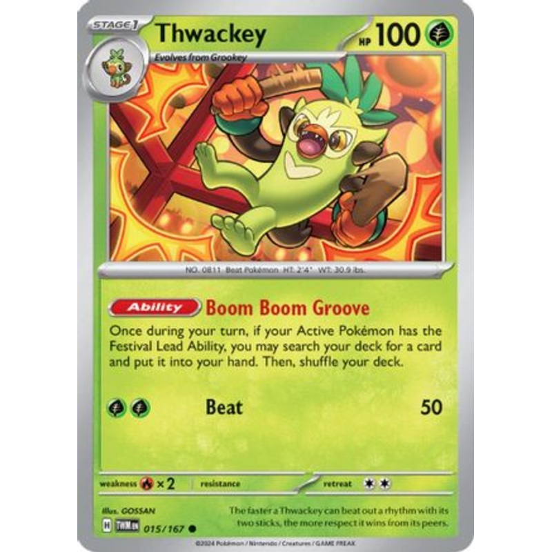 Thwackey 015/167  - Reverse Holofoil SV06 Twilight Masquerade - Common