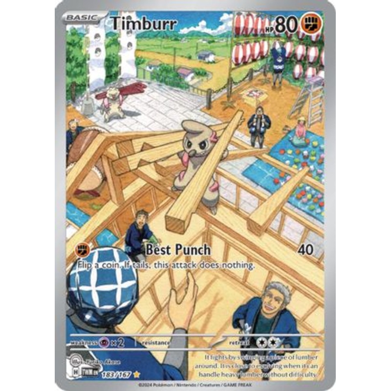 Timburr 183/167  - Holofoil SV06 Twilight Masquerade - Illustration Rare