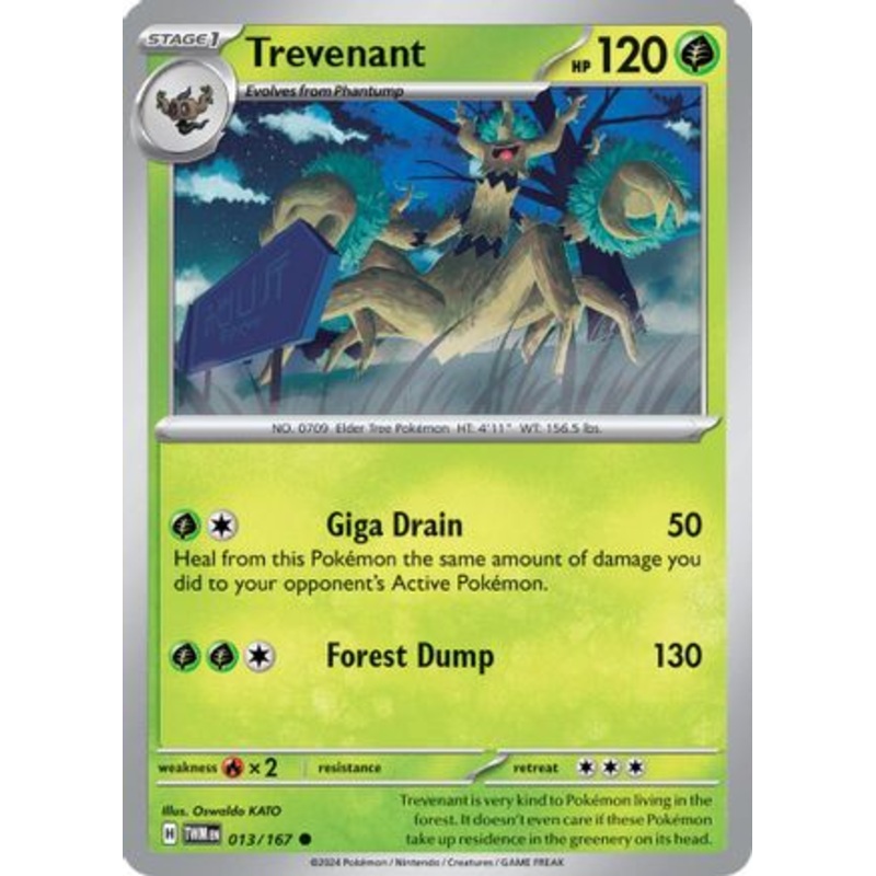 Trevenant 013/167  - Reverse Holofoil SV06 Twilight Masquerade - Common