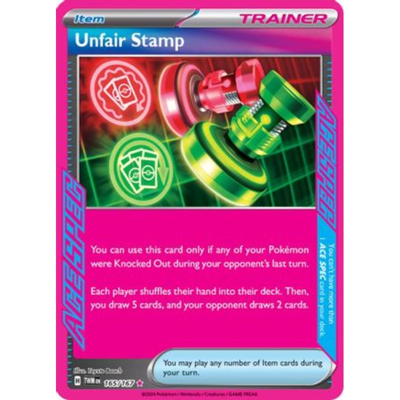 Unfair Stamp 165/167  - Holofoil SV06 Twilight Masquerade - ACE SPEC Rare